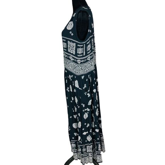 Bila Womens Black Sleeveless Maxi Straight Pencil Dress Hippie Boho Medium - Picture 4 of 7